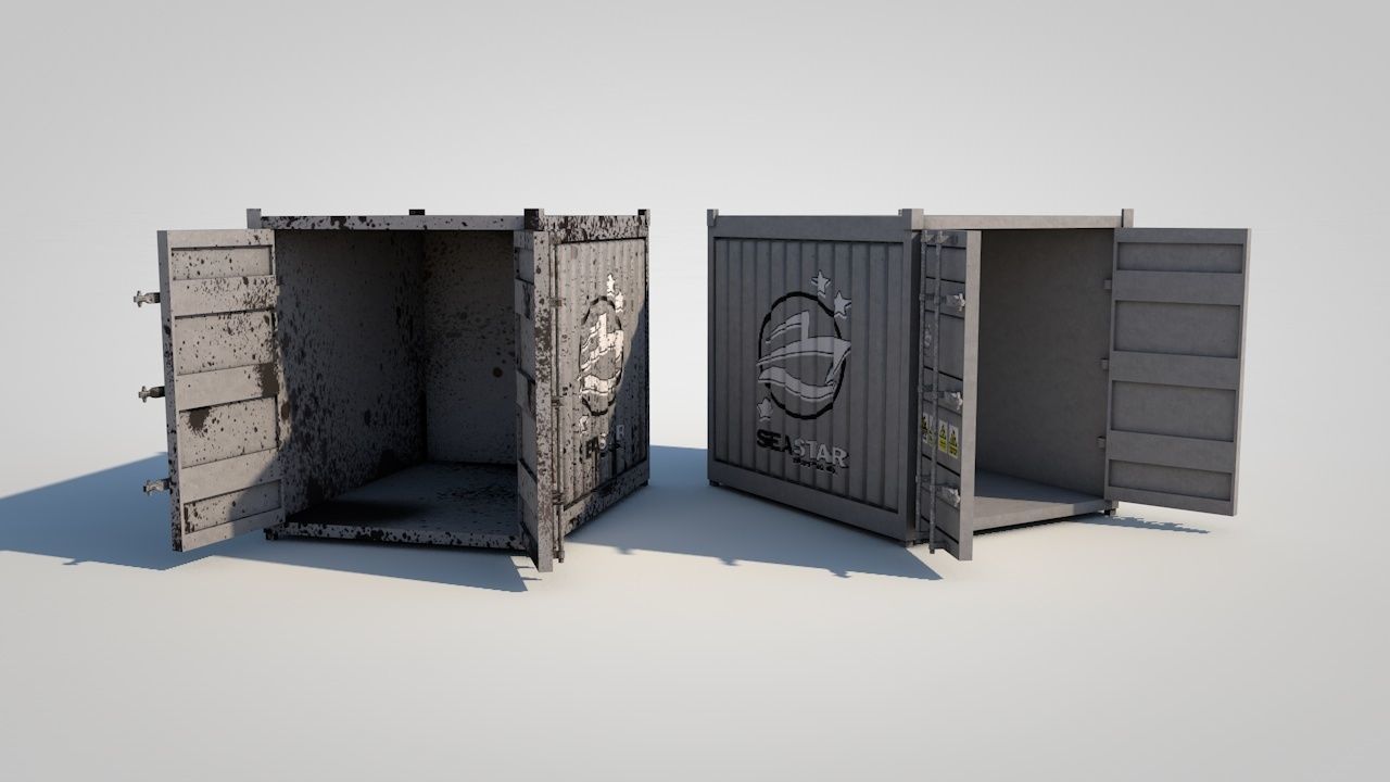 Shipping Containers Low-poly 3D model_3