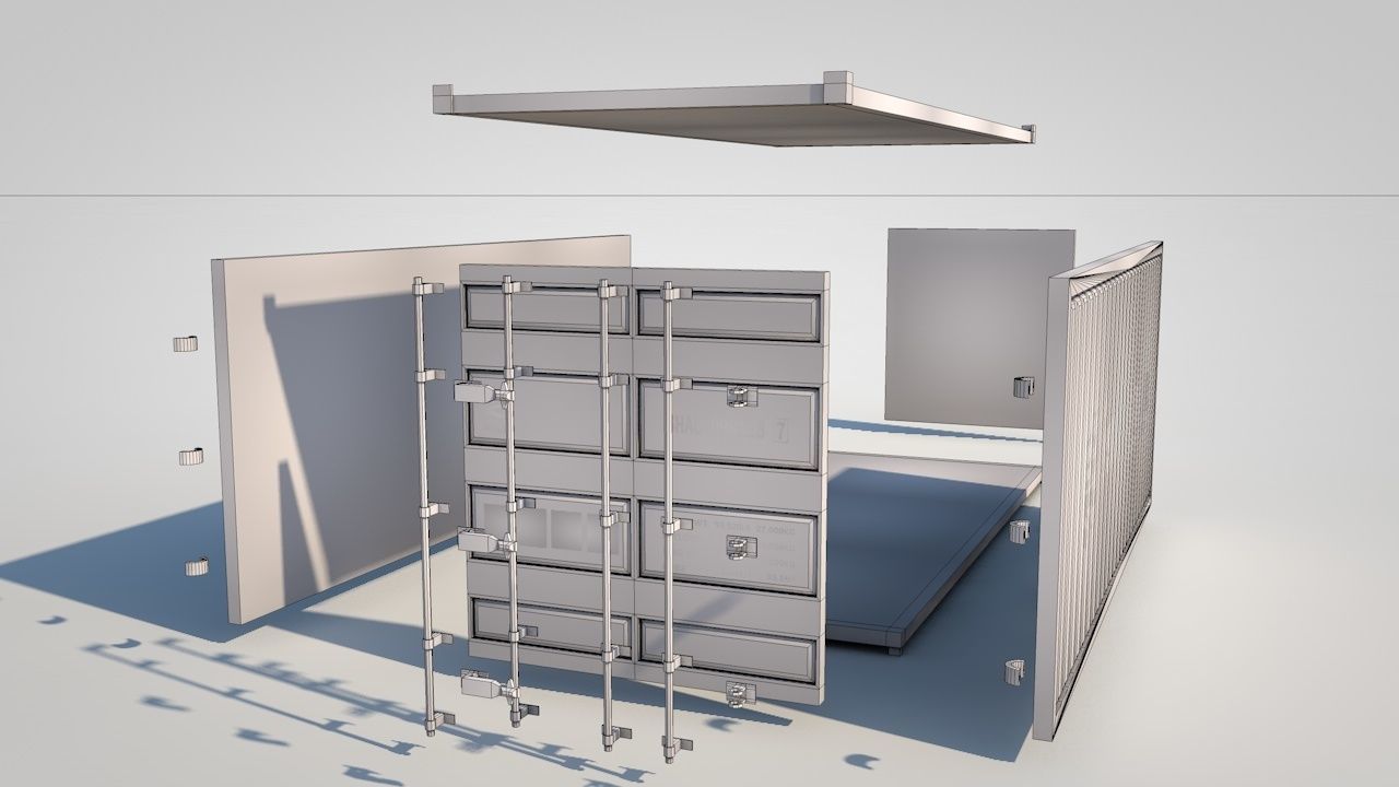 Shipping Containers Low-poly 3D model_17