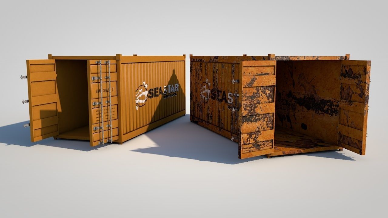 Shipping Containers Low-poly 3D model_5