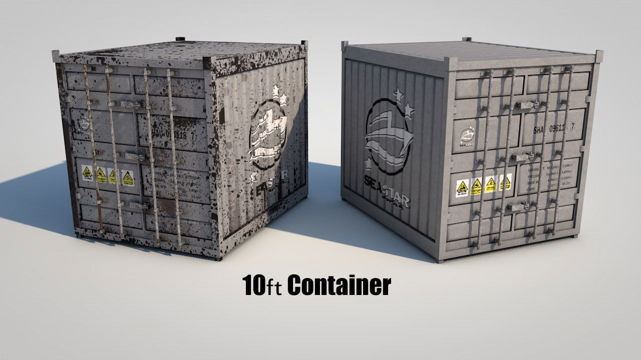 Shipping Containers Low-poly 3D model_2