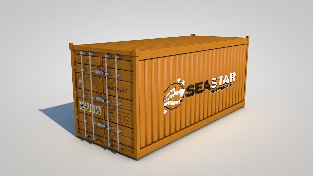Shipping Containers Low-poly 3D model_10