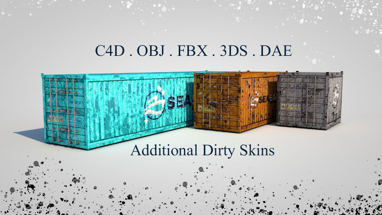 Shipping Containers Low-poly 3D model_1