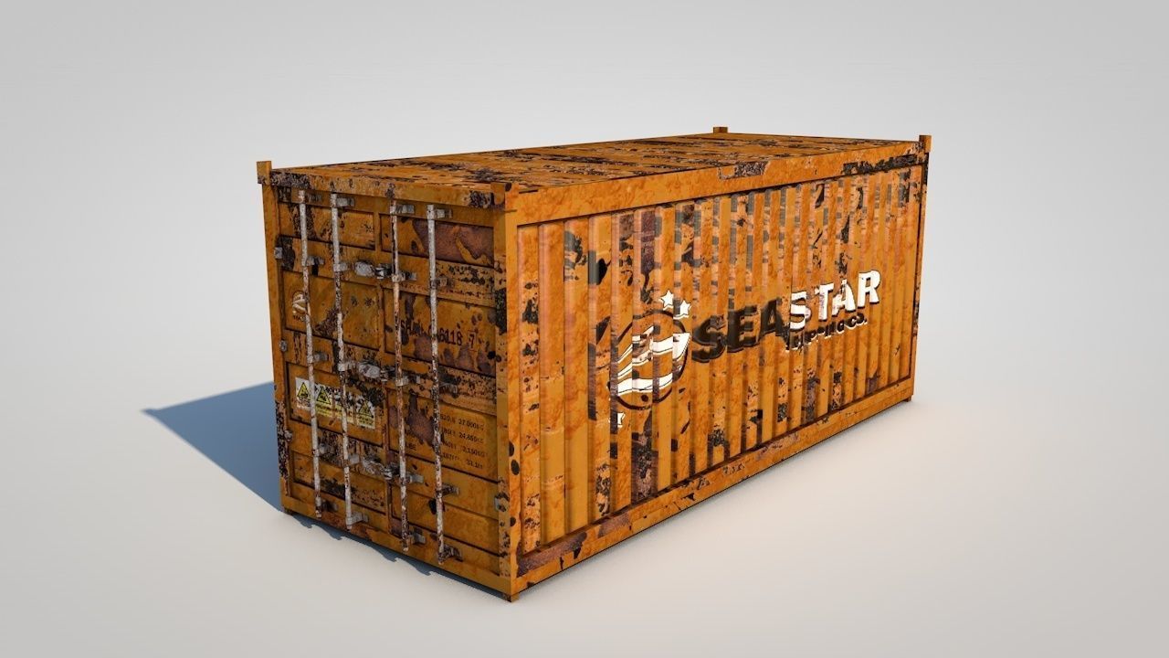 Shipping Containers Low-poly 3D model_11