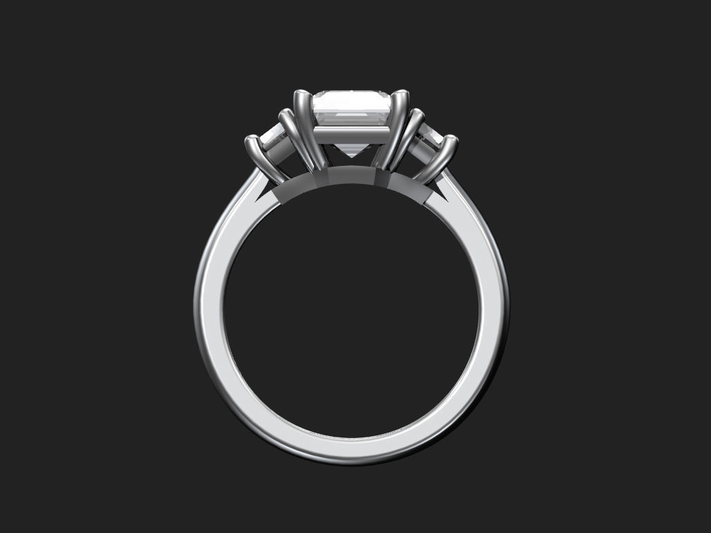 Engagement ring 3D print model_4