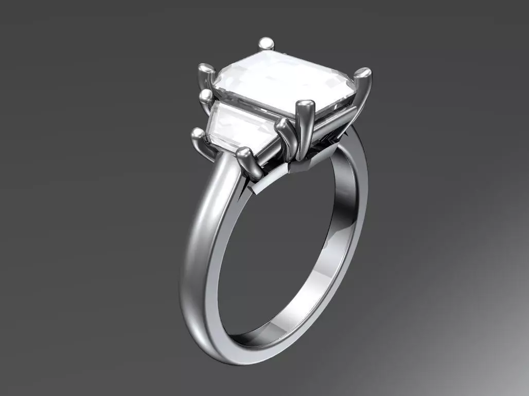Engagement ring 3D print model_0