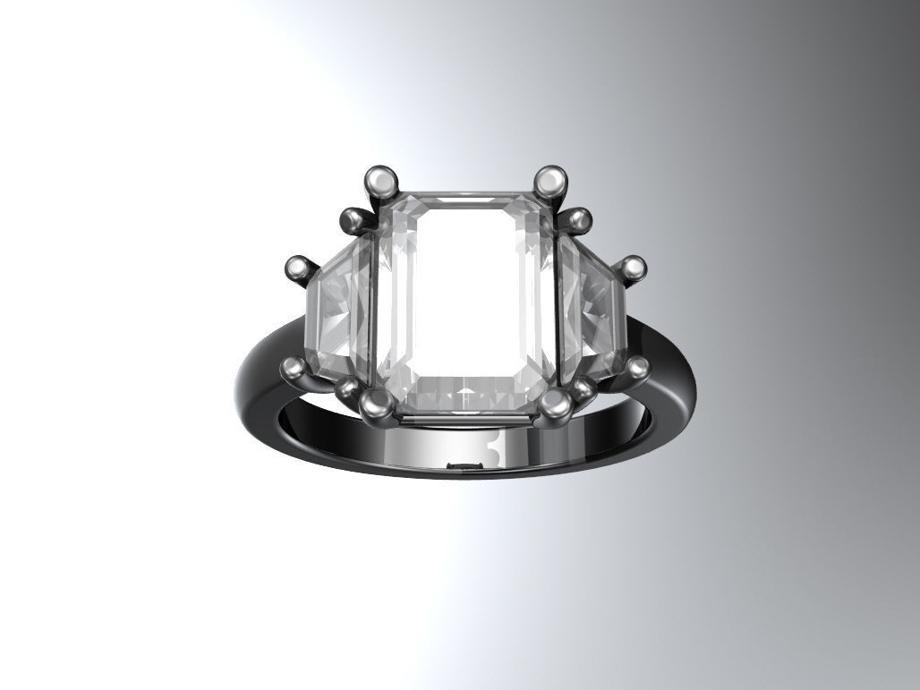 Engagement ring 3D print model_1