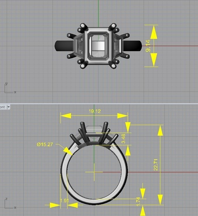 Engagement ring 3D print model_8