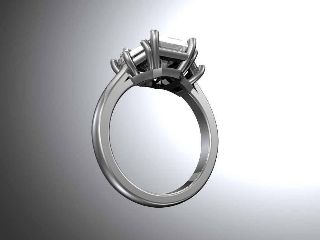 Engagement ring 3D print model_2