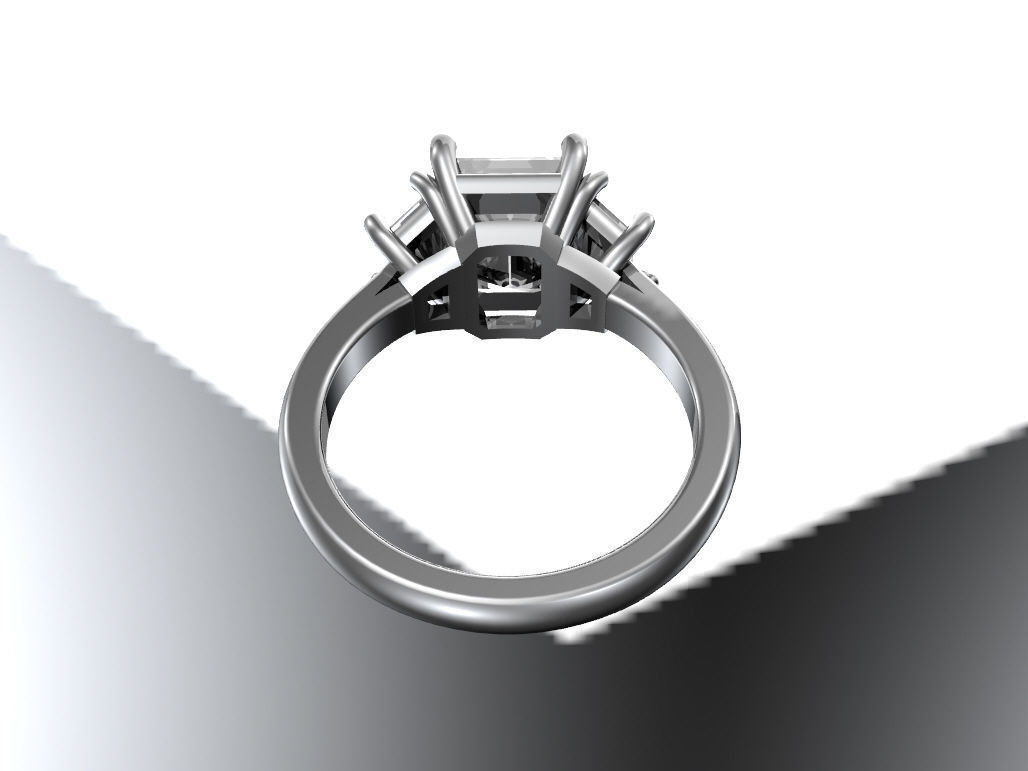 Engagement ring 3D print model_3