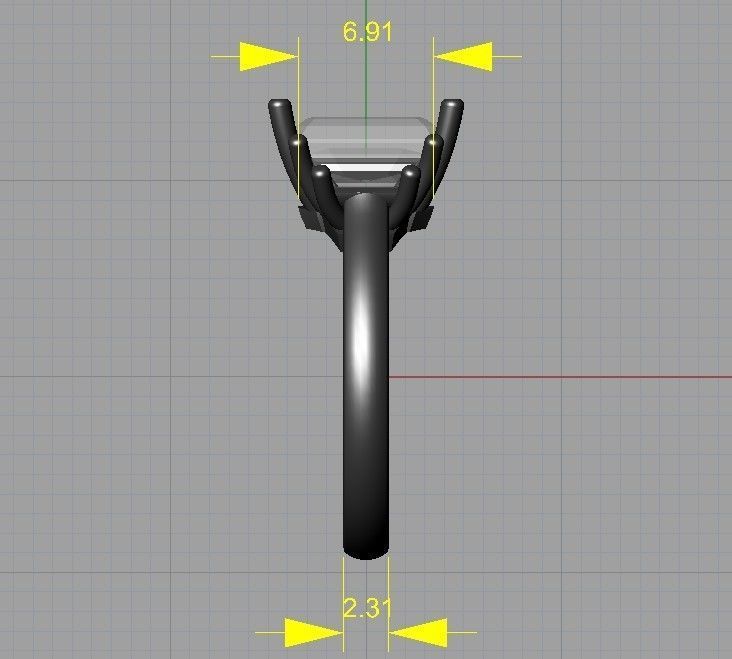 Engagement ring 3D print model_7