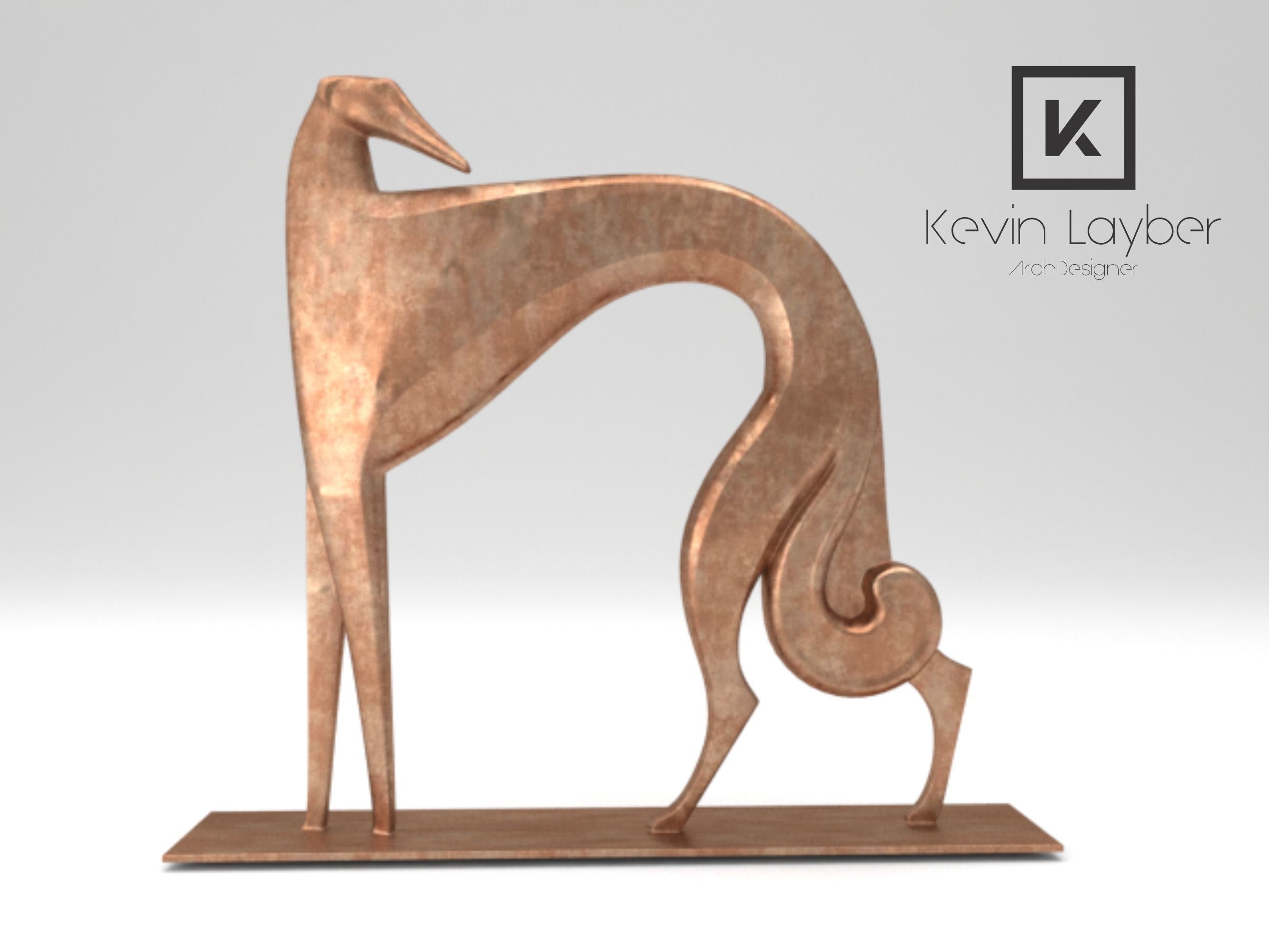 Grayhound Sculpture -  Karl Hagenauer 3D model_2