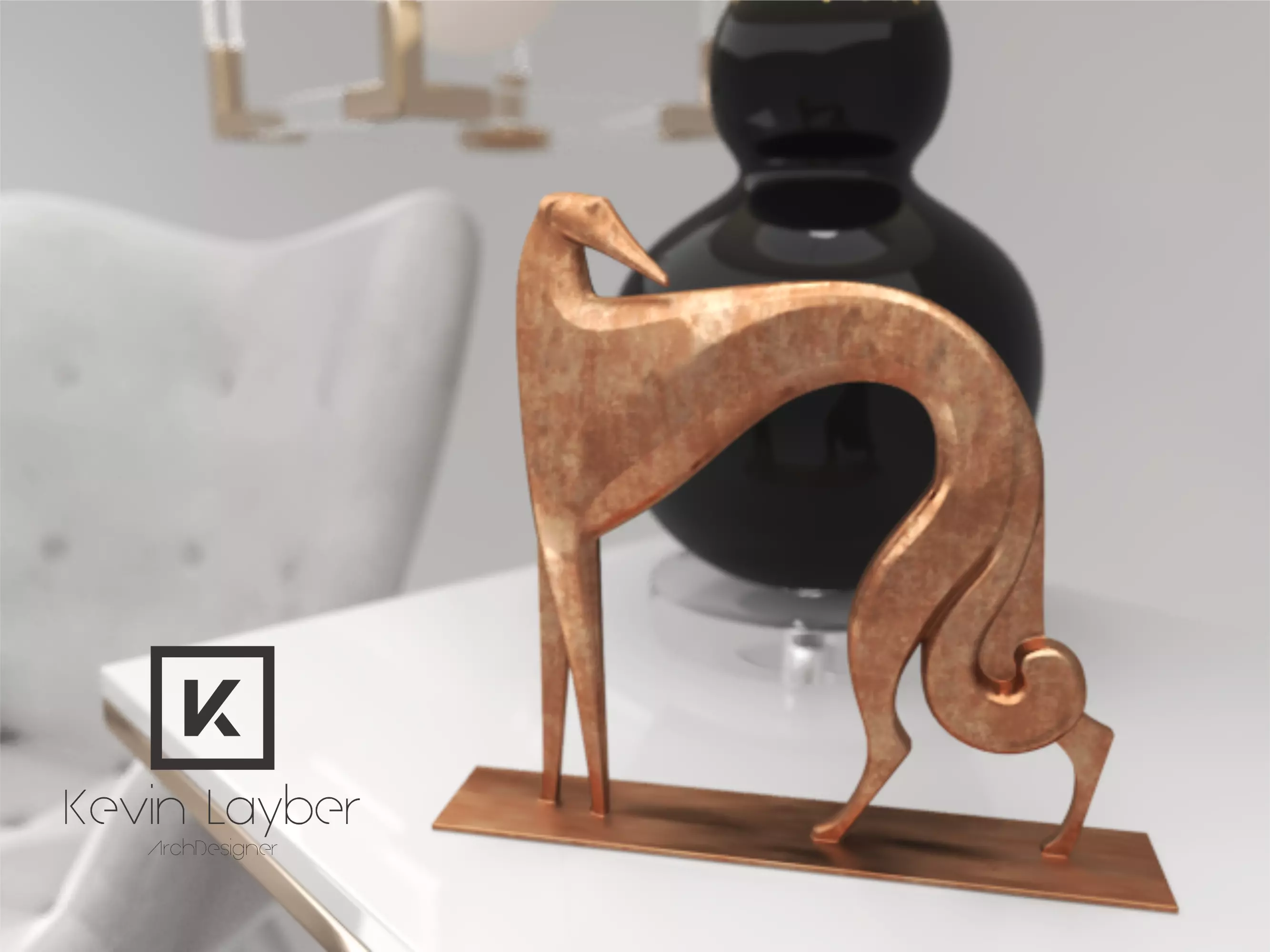 Grayhound Sculpture -  Karl Hagenauer 3D model_0