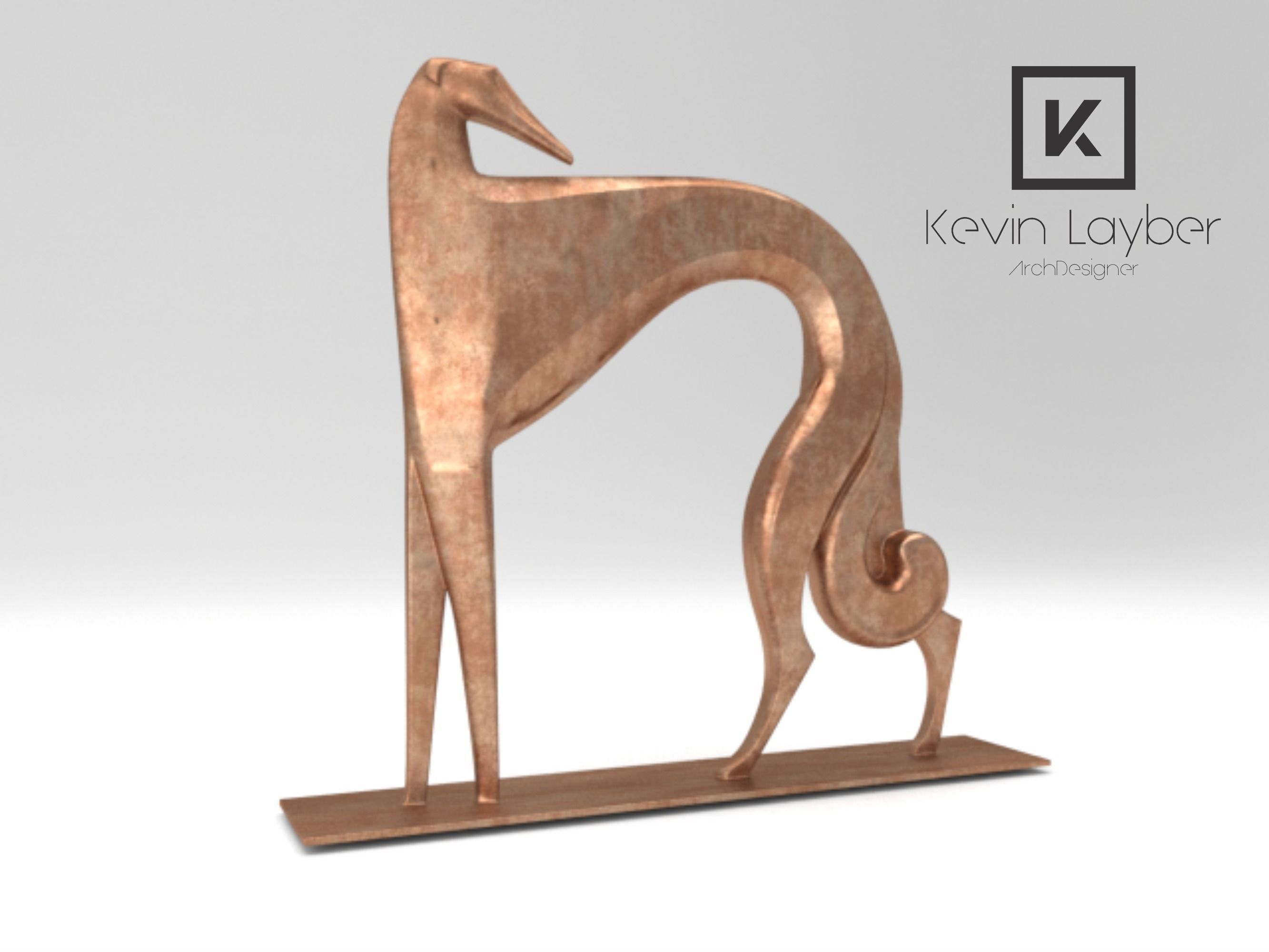 Grayhound Sculpture -  Karl Hagenauer 3D model_1