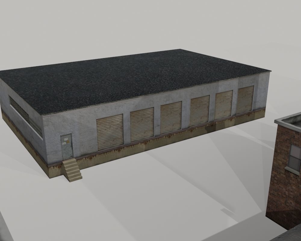 Old Buildings Low-poly 3D model_3