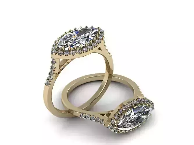 Diamon Jewelry RIng 3 size 3D print model