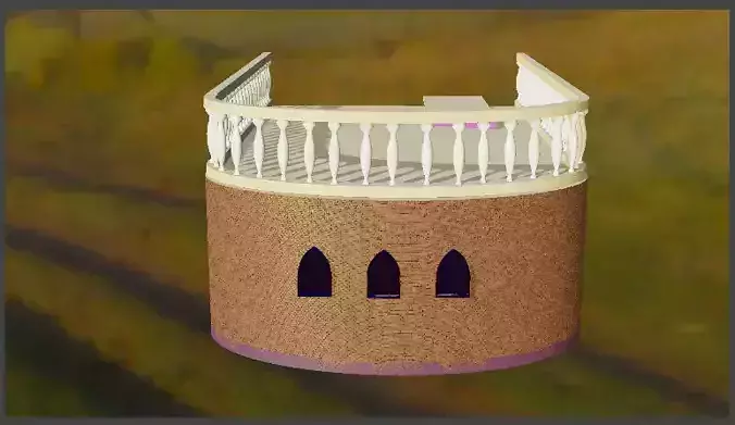 one side open house 3D model