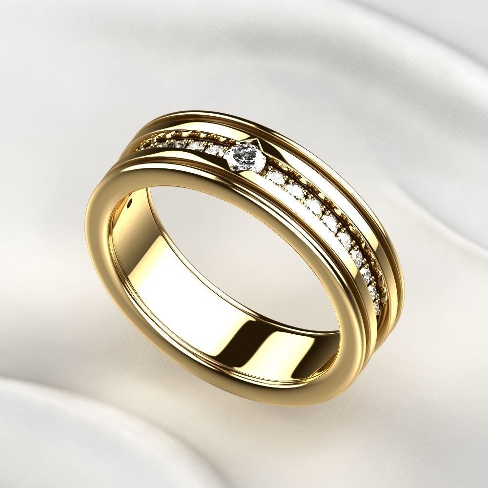 Mixed Gold Fashion Ring 3D print model_4