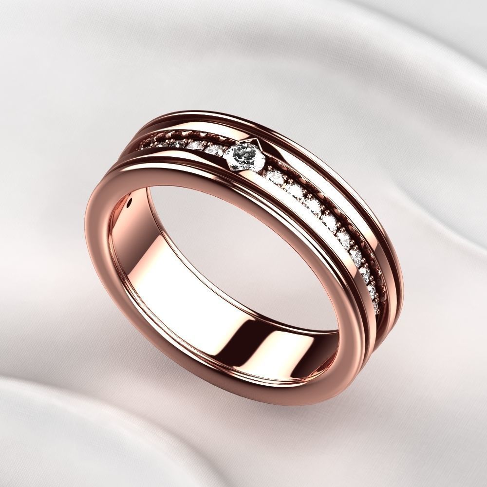 Mixed Gold Fashion Ring 3D print model_7