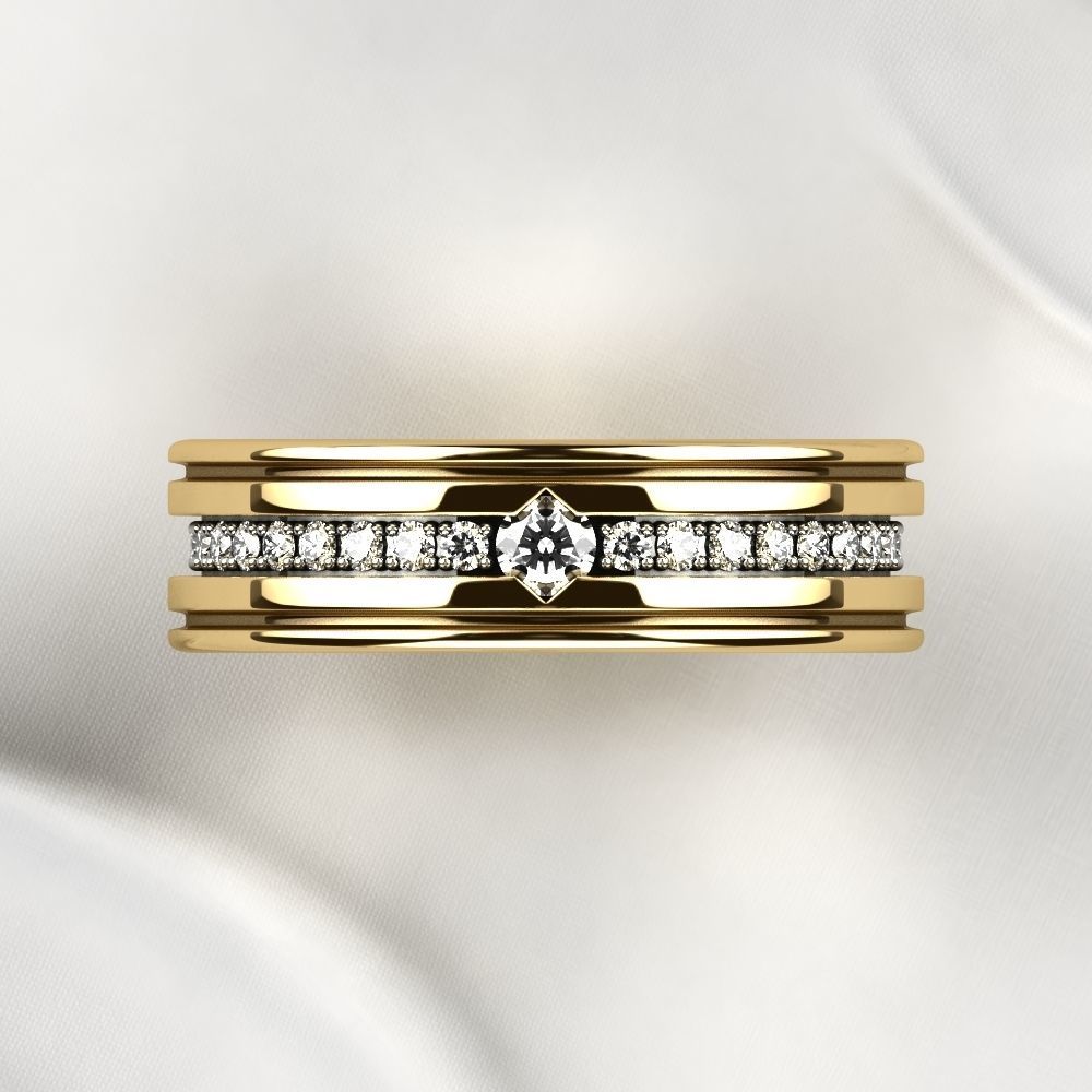 Mixed Gold Fashion Ring 3D print model_16