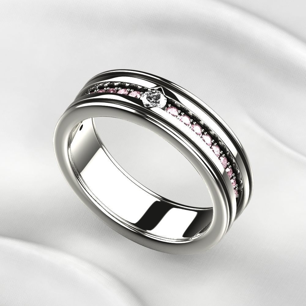 Mixed Gold Fashion Ring 3D print model_13