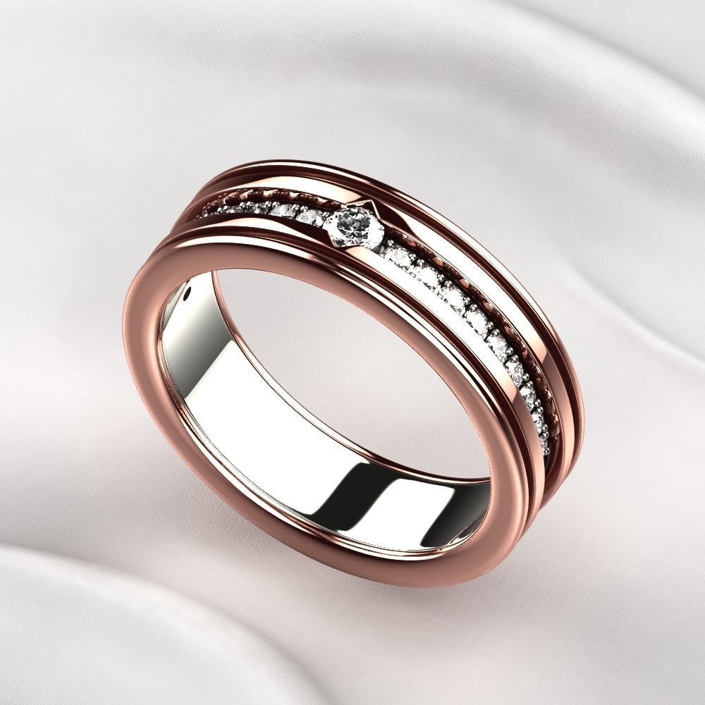 Mixed Gold Fashion Ring 3D print model_6