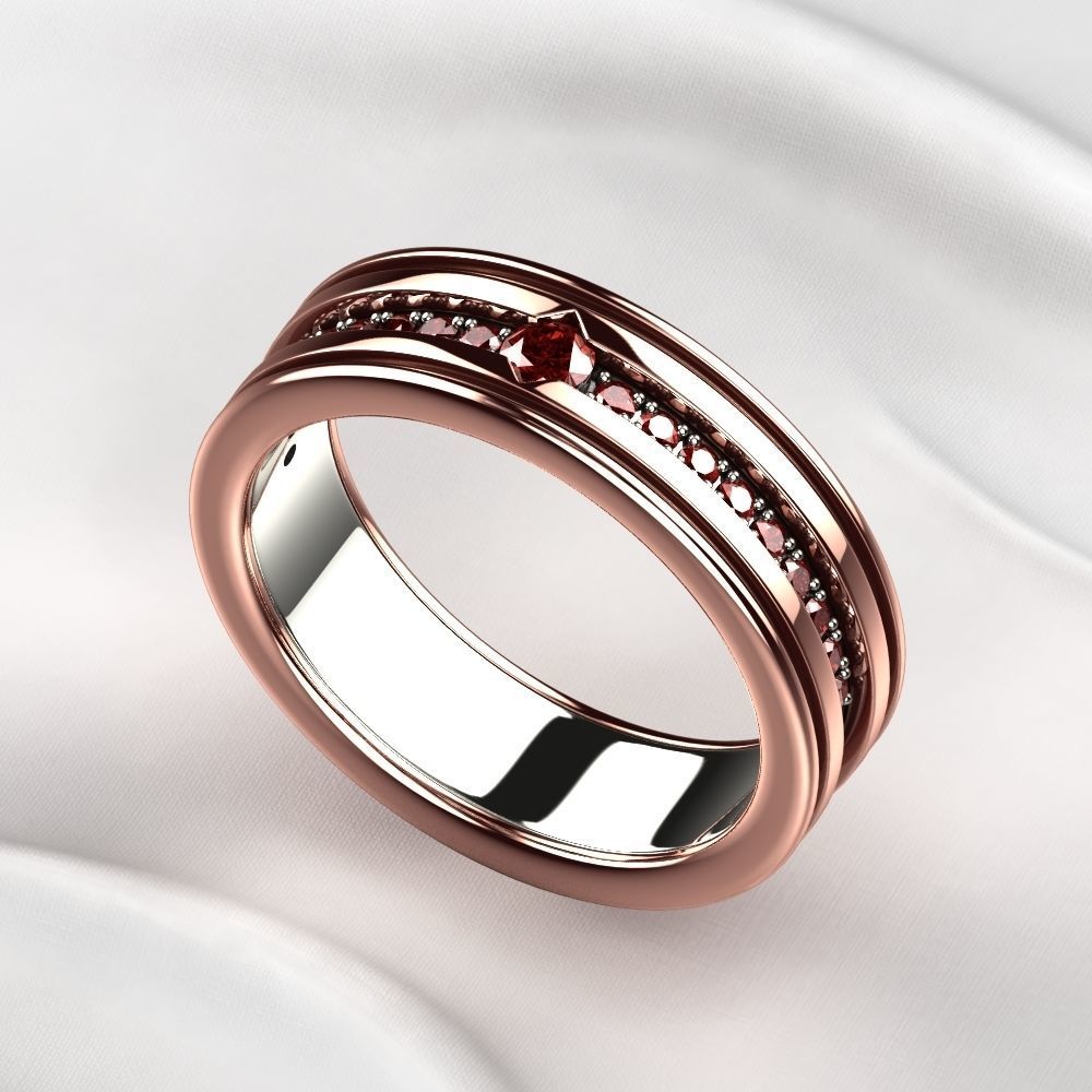 Mixed Gold Fashion Ring 3D print model_9