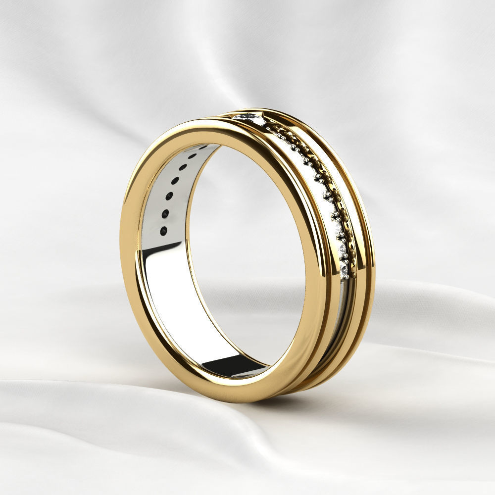 Mixed Gold Fashion Ring 3D print model_18