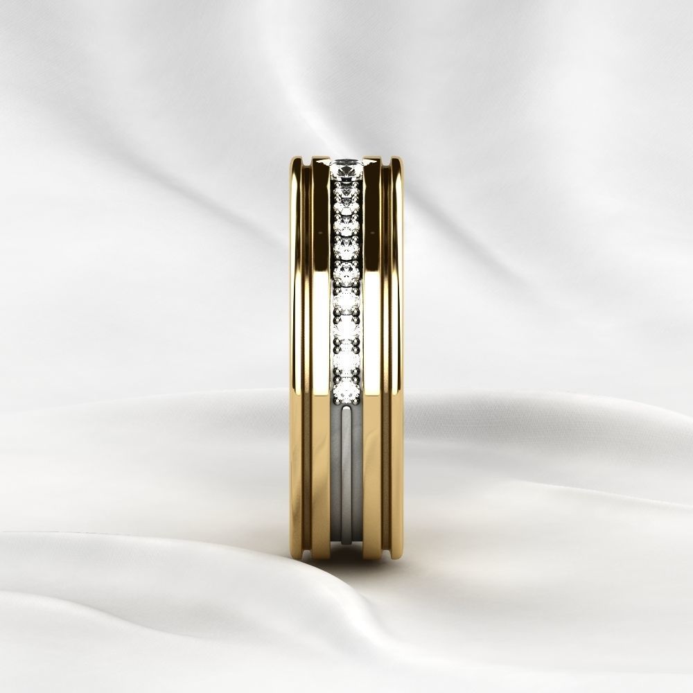 Mixed Gold Fashion Ring 3D print model_19