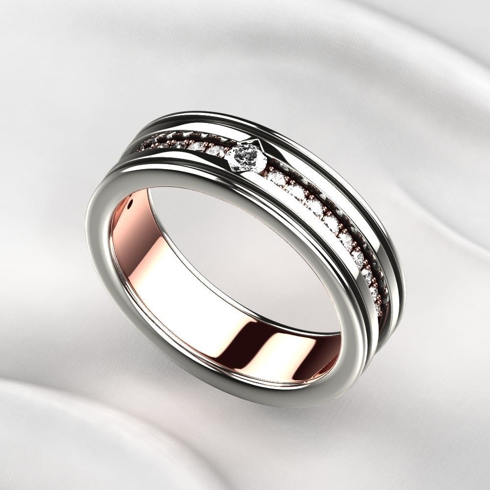 Mixed Gold Fashion Ring 3D print model_8