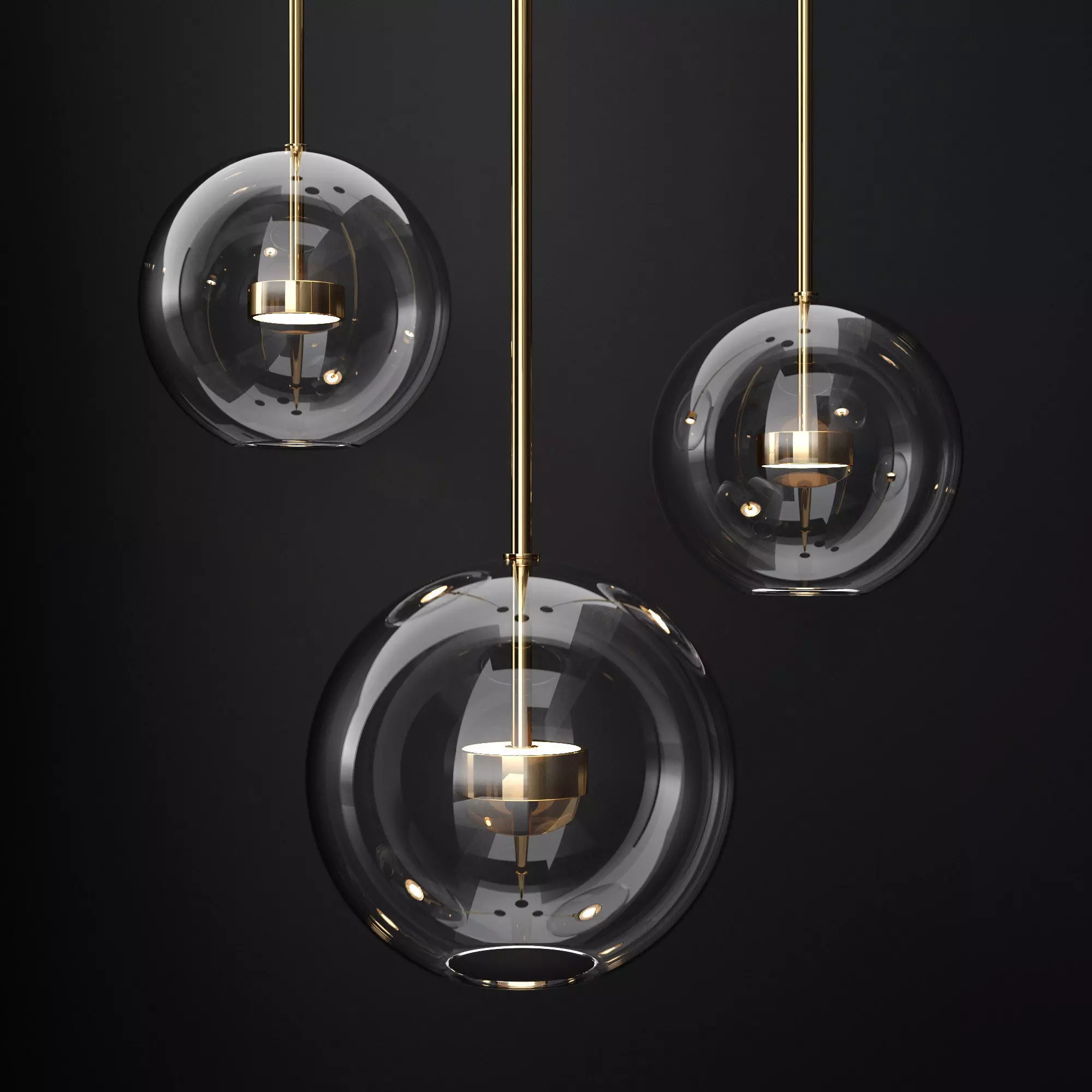 Giopato and Coombes Bolle 1 Bubble CLEAR GOLD 3D model_0