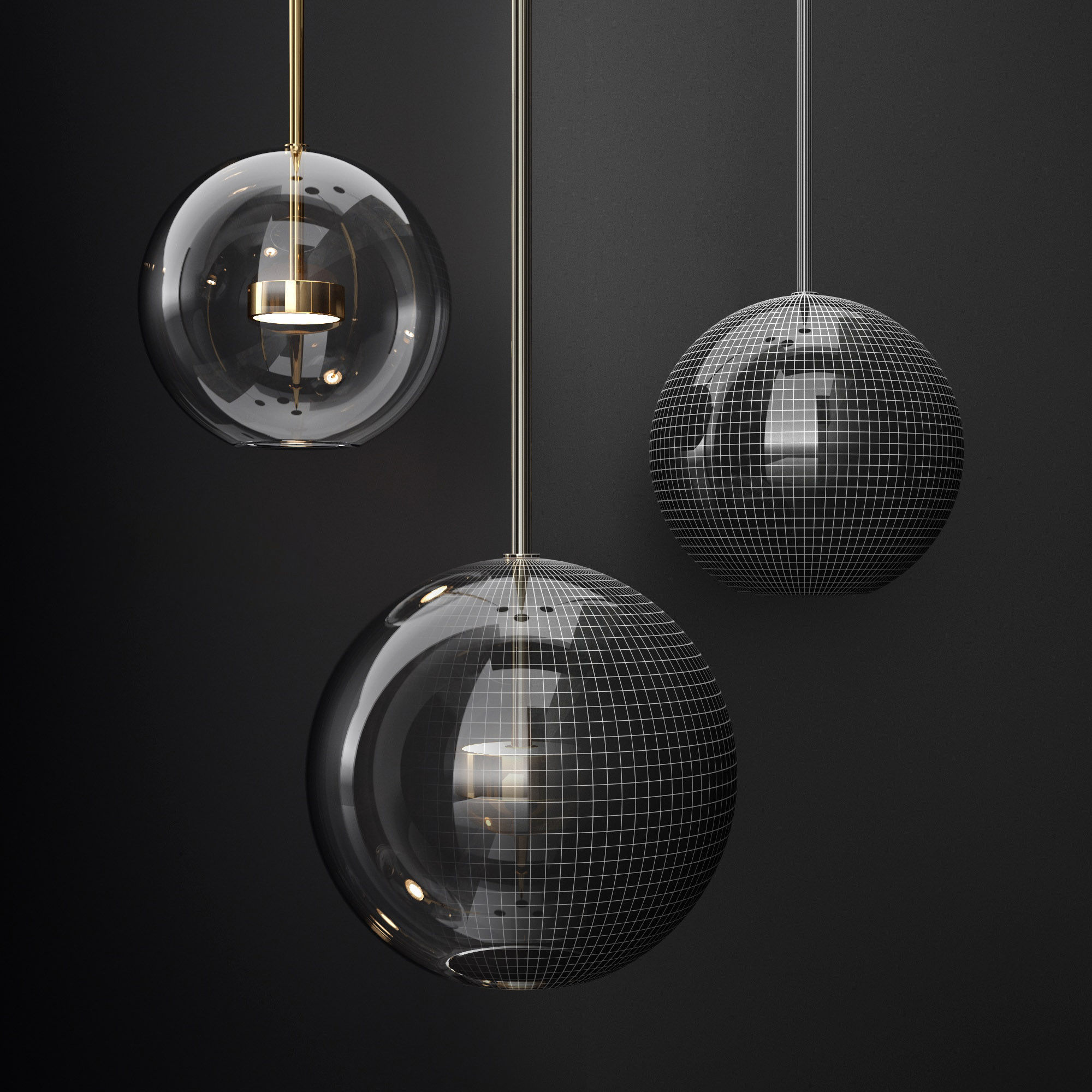 Giopato and Coombes Bolle 1 Bubble CLEAR GOLD 3D model_2