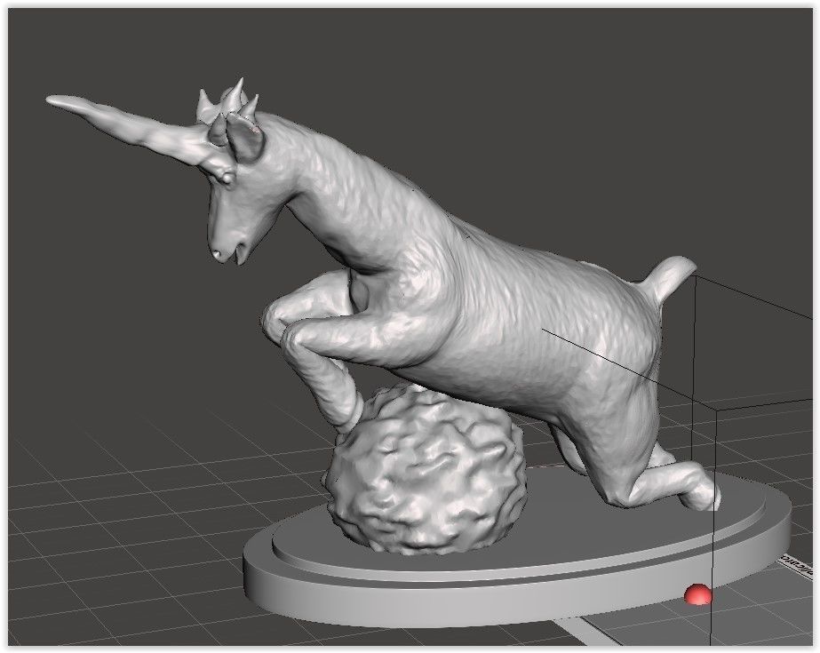 Goat with One Horn 3D print model_1