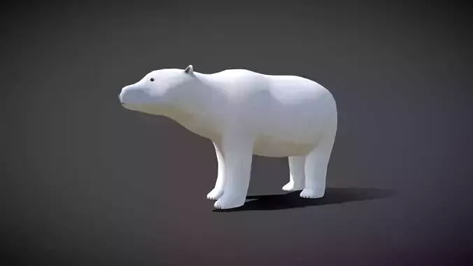 Low poly Polar Bear - Idle Animated Low-poly 3D model