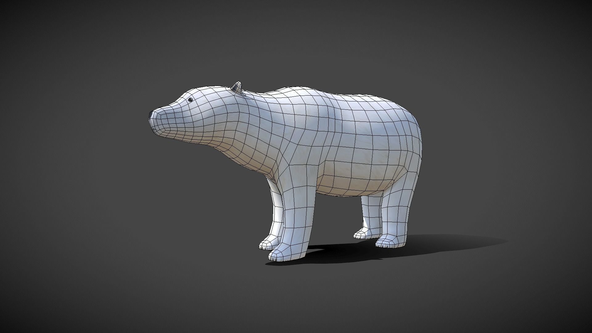 Low poly Polar Bear - Idle Animated Low-poly 3D model_1