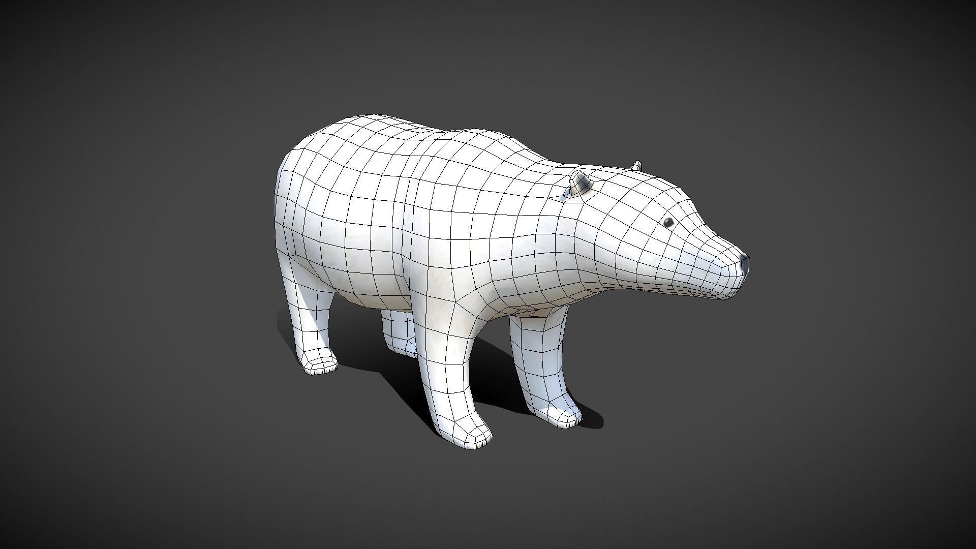 Low poly Polar Bear - Idle Animated Low-poly 3D model_3