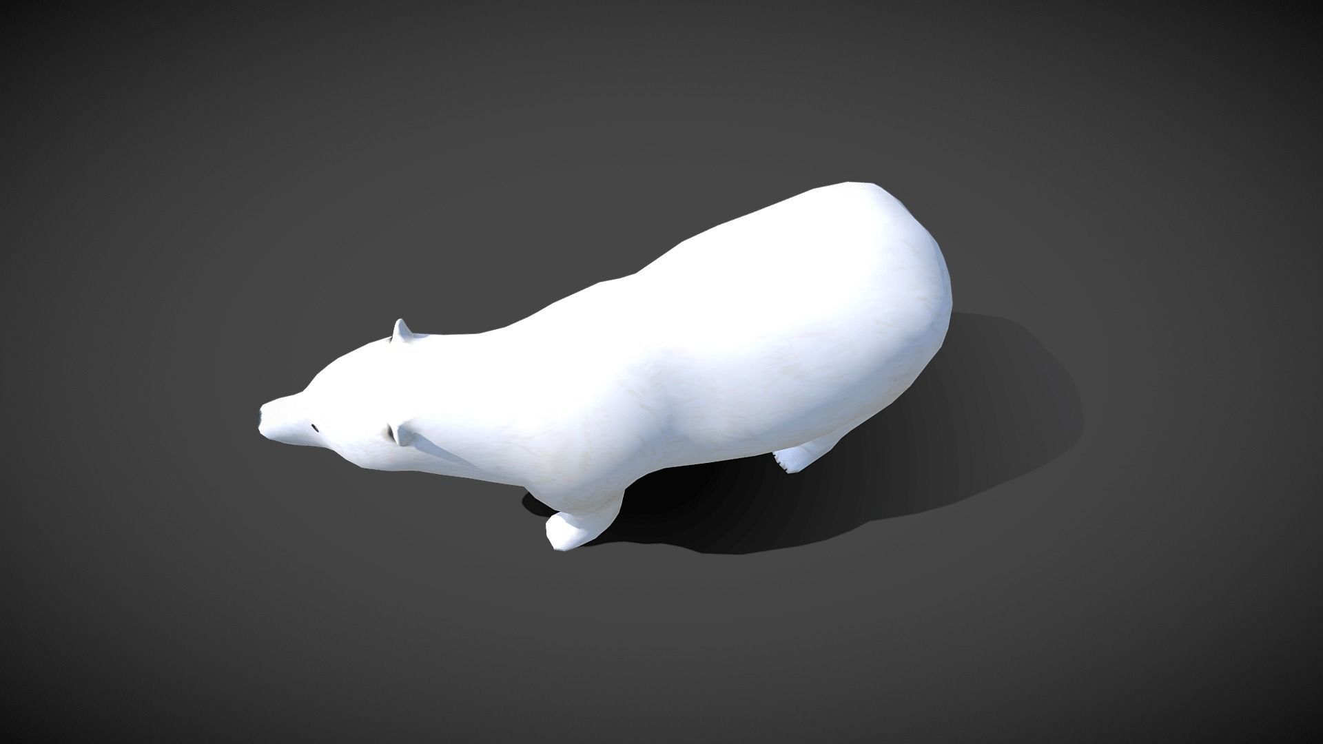 Low poly Polar Bear - Idle Animated Low-poly 3D model_5