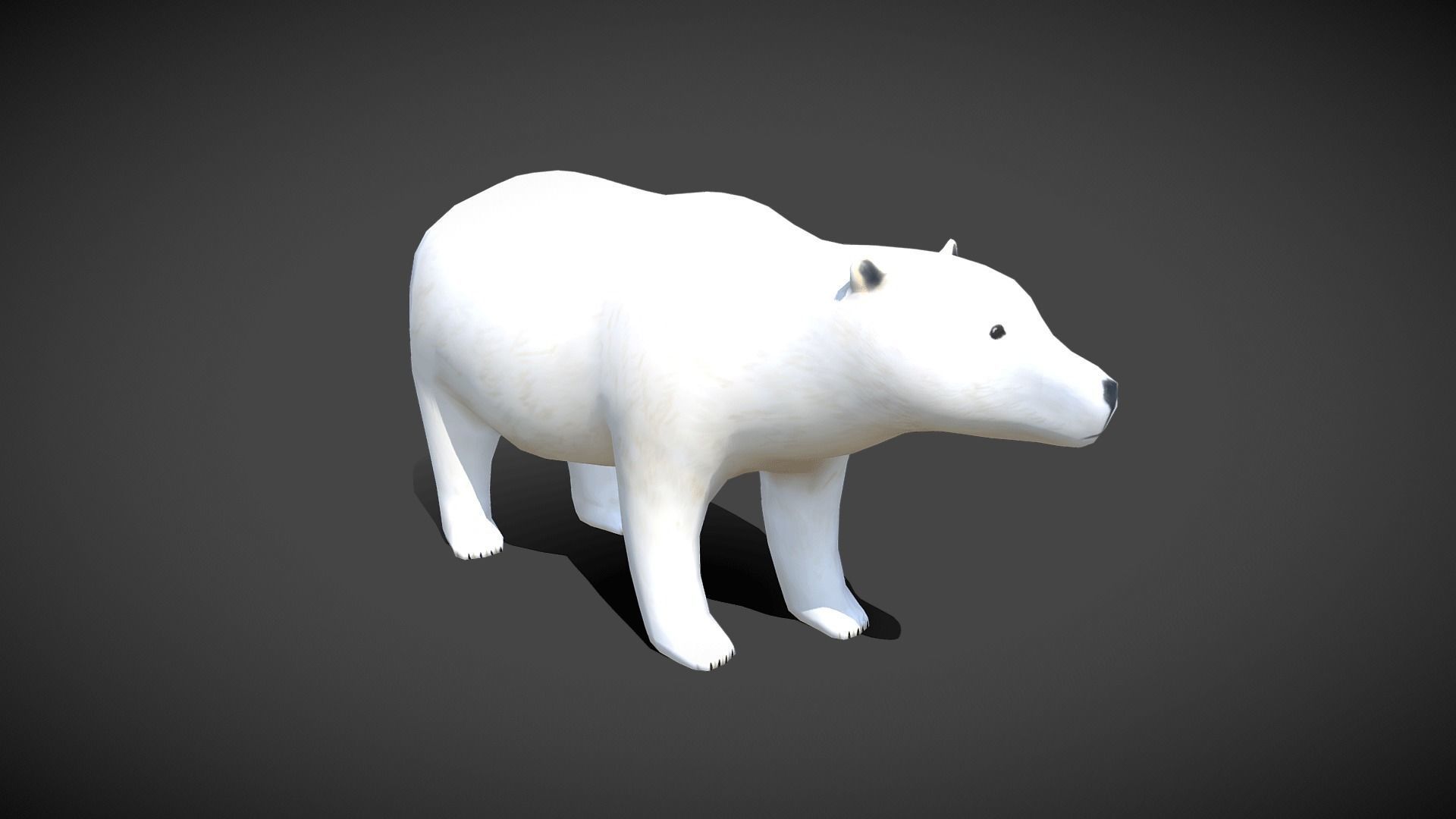Low poly Polar Bear - Idle Animated Low-poly 3D model_2
