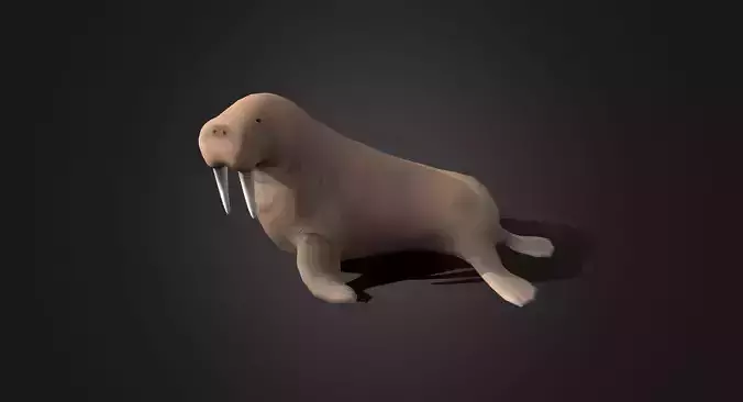 Low poly Walrus - Idle Animated