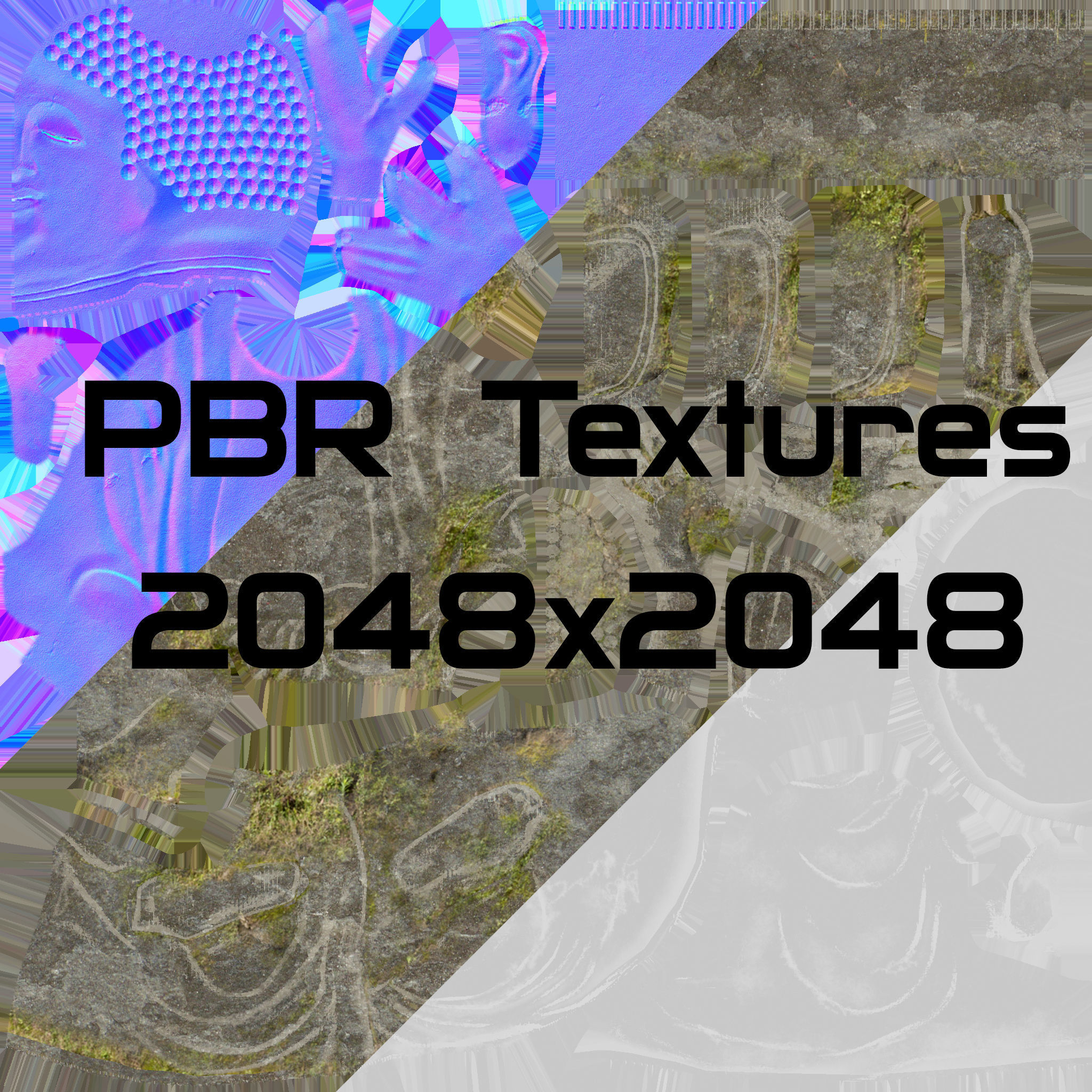 Buddha Statue seated Low-poly 3D model_11