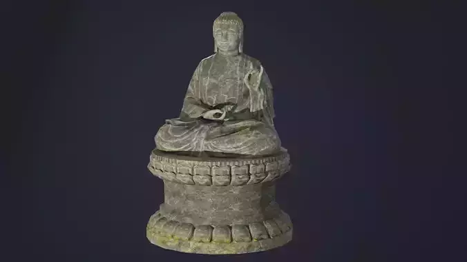 Buddha Statue seated Low-poly 3D model