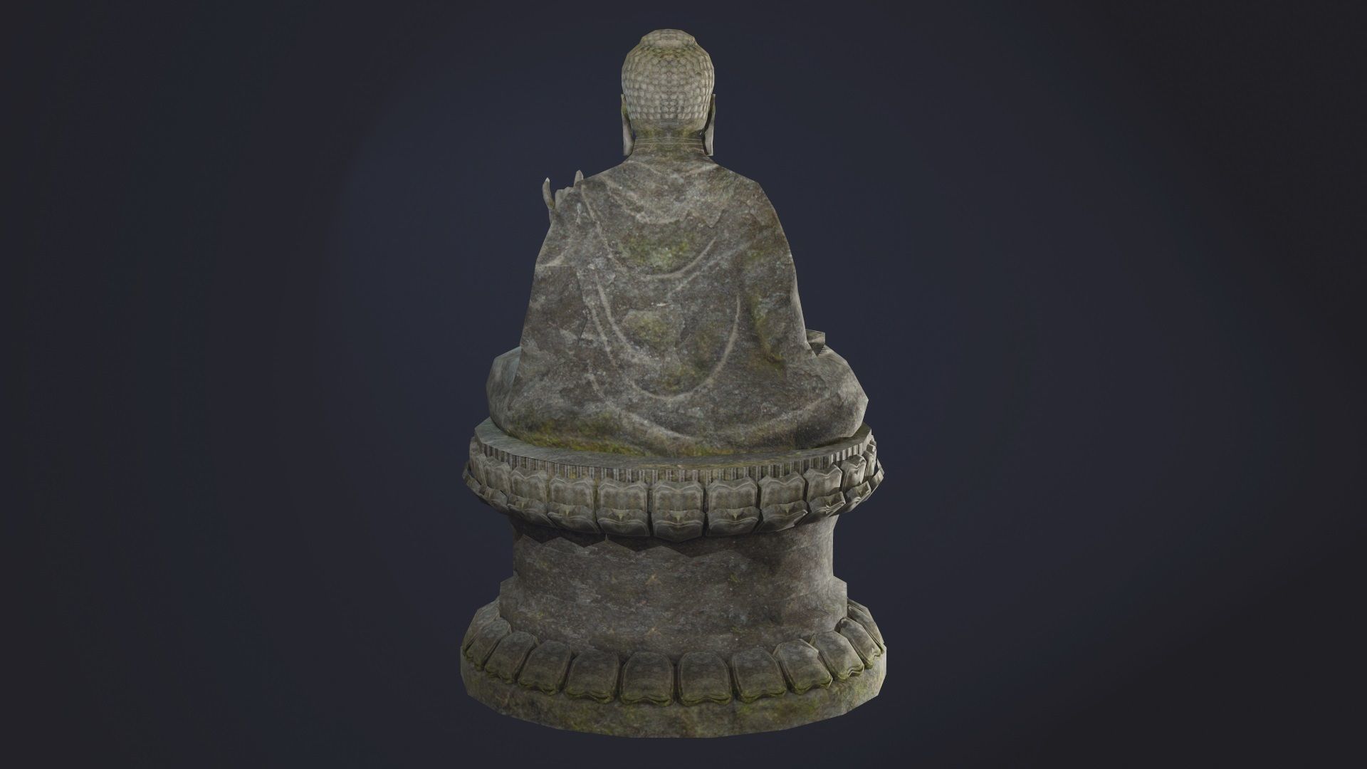 Buddha Statue seated Low-poly 3D model_6