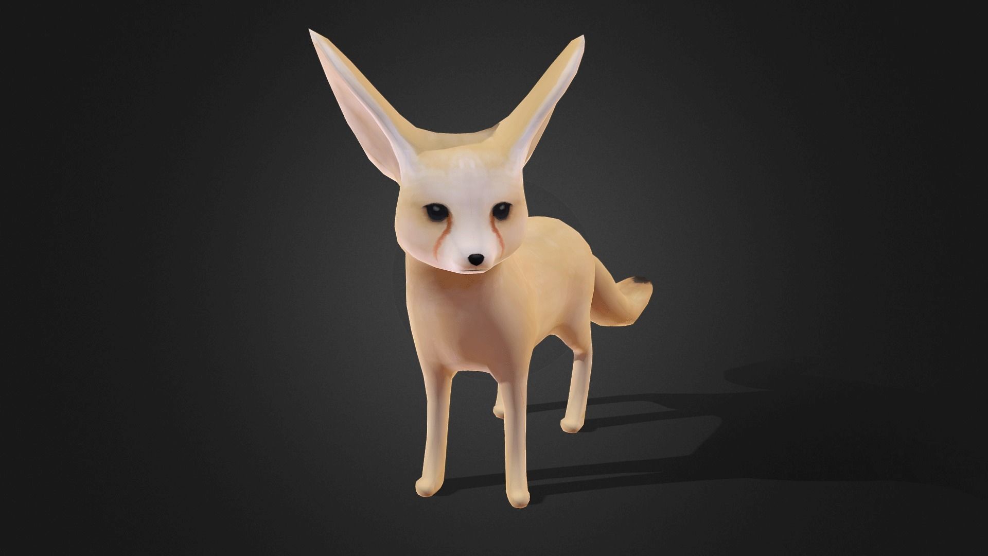Low poly Fennec Fox - Idle Animated Low-poly 3D model_6