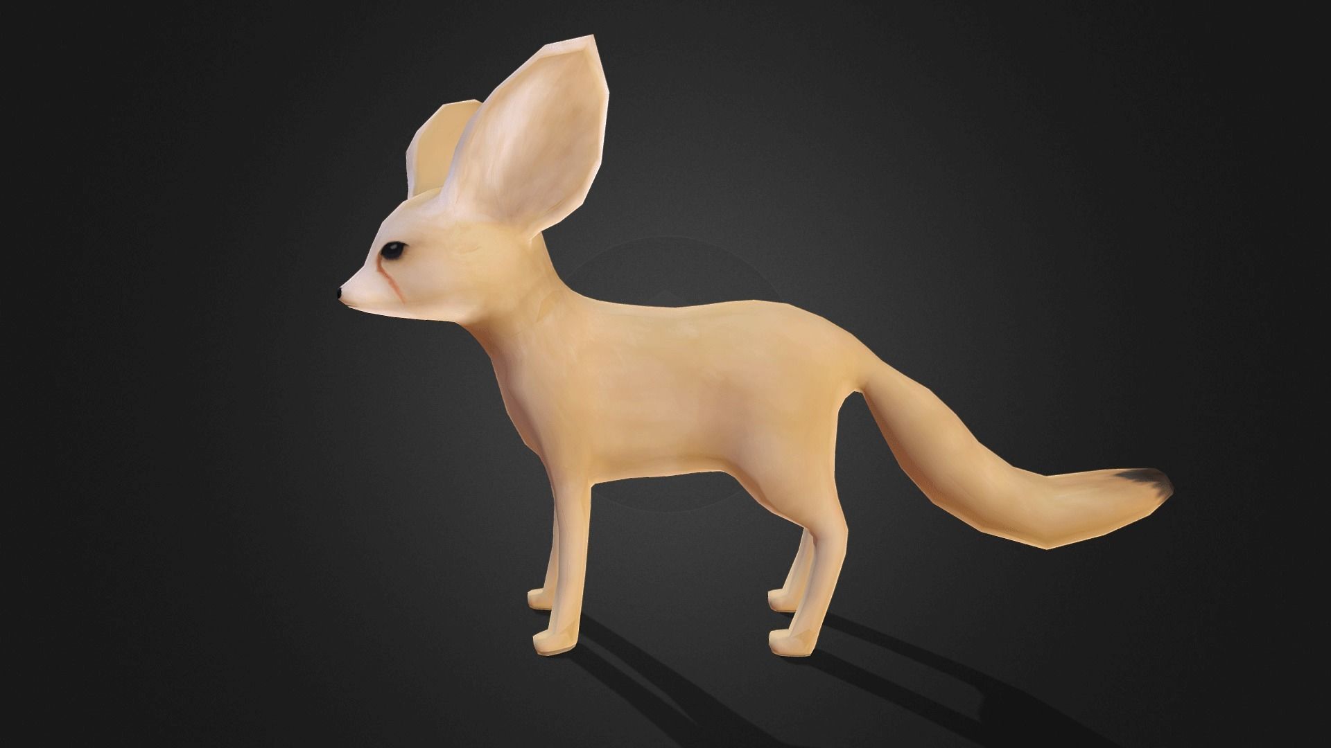 Low poly Fennec Fox - Idle Animated Low-poly 3D model_21