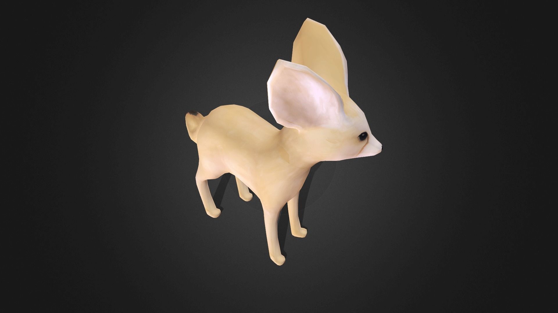 Low poly Fennec Fox - Idle Animated Low-poly 3D model_9