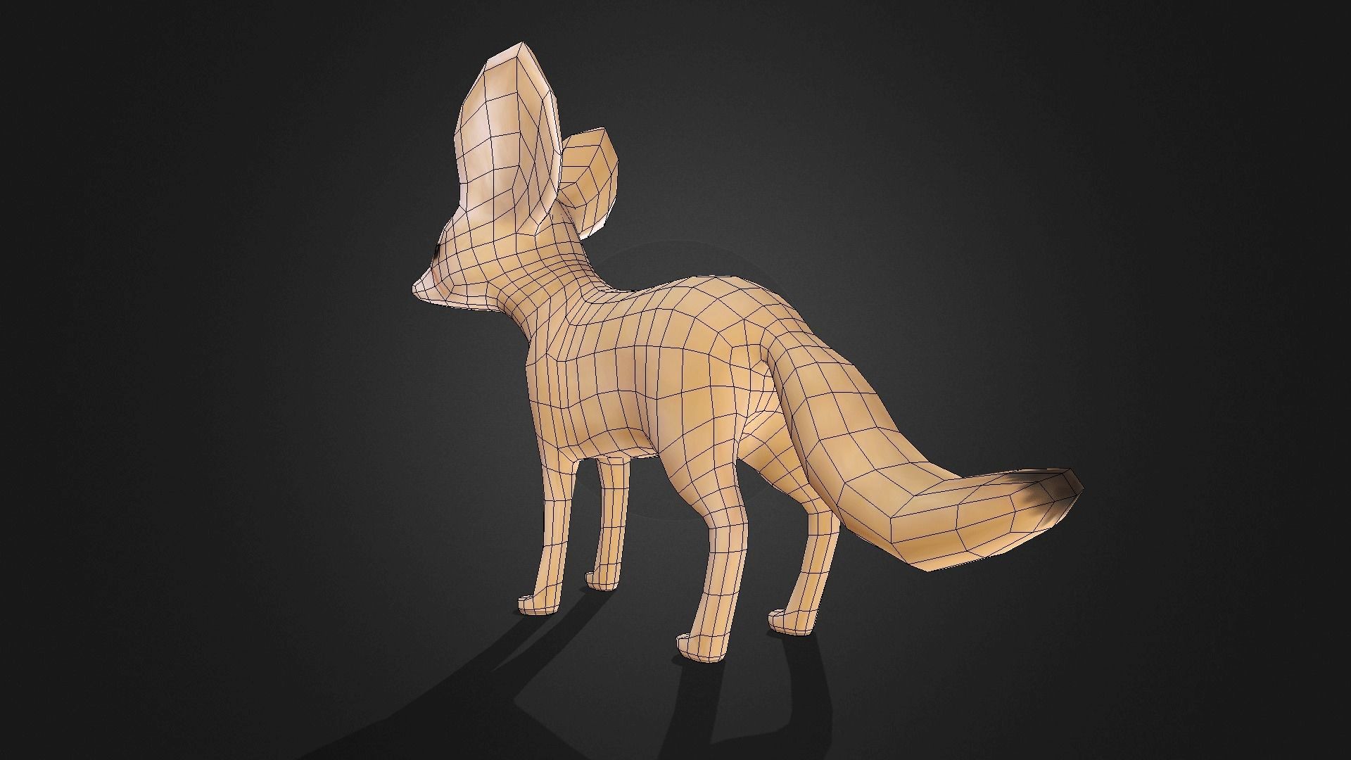 Low poly Fennec Fox - Idle Animated Low-poly 3D model_18