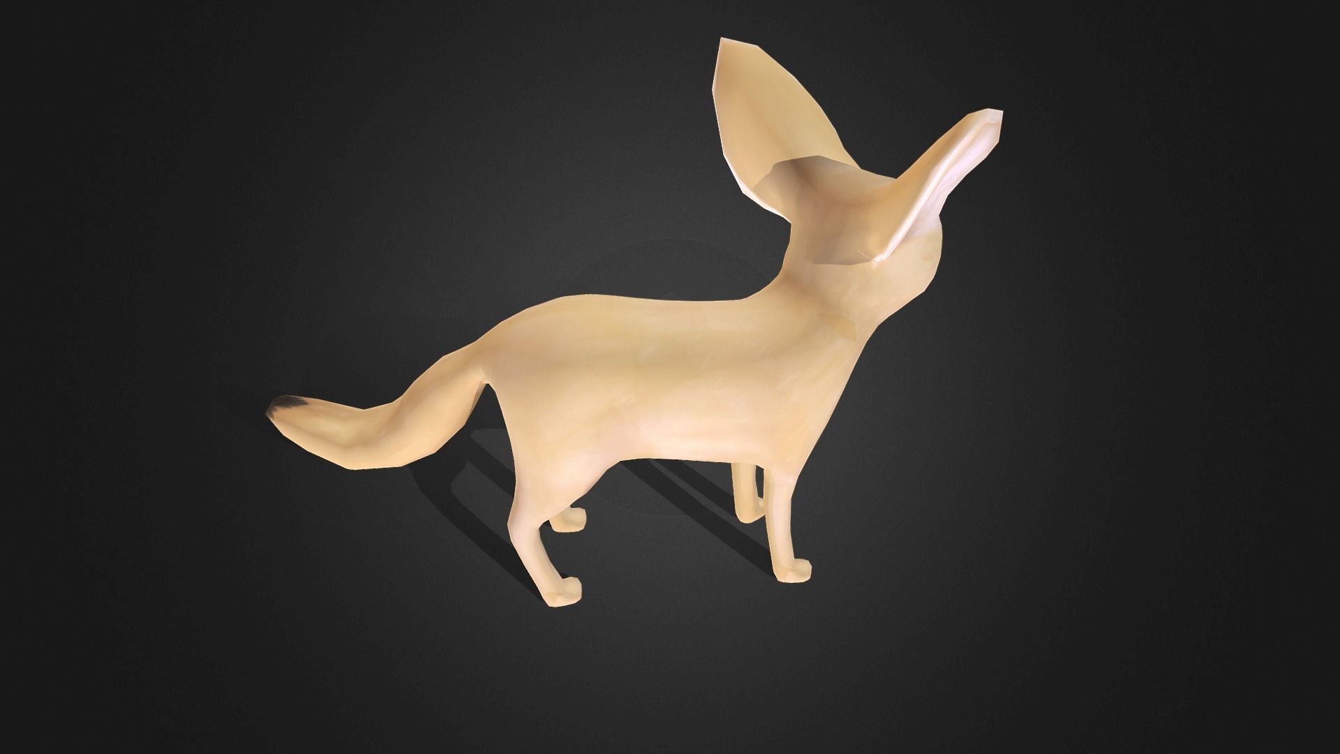 Low poly Fennec Fox - Idle Animated Low-poly 3D model_11