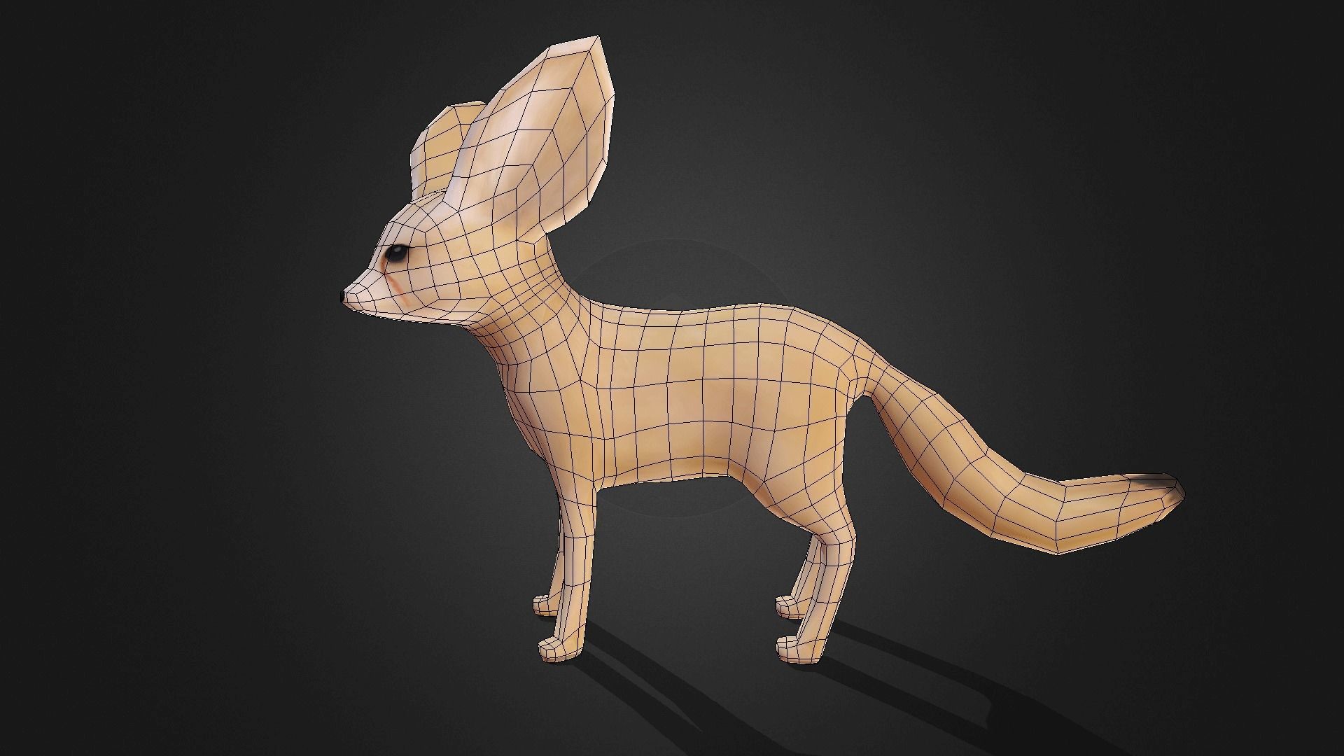 Low poly Fennec Fox - Idle Animated Low-poly 3D model_20