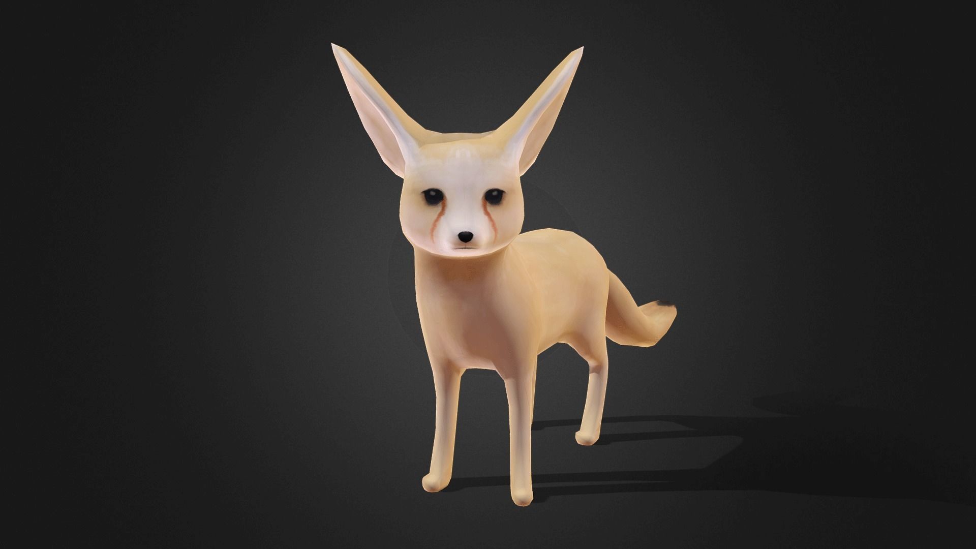 Low poly Fennec Fox - Idle Animated Low-poly 3D model_25