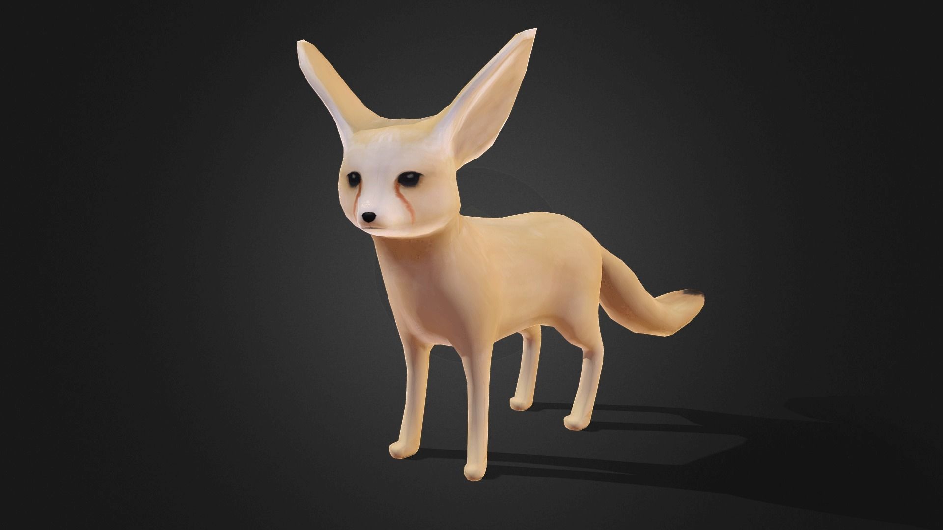 Low poly Fennec Fox - Idle Animated Low-poly 3D model_23