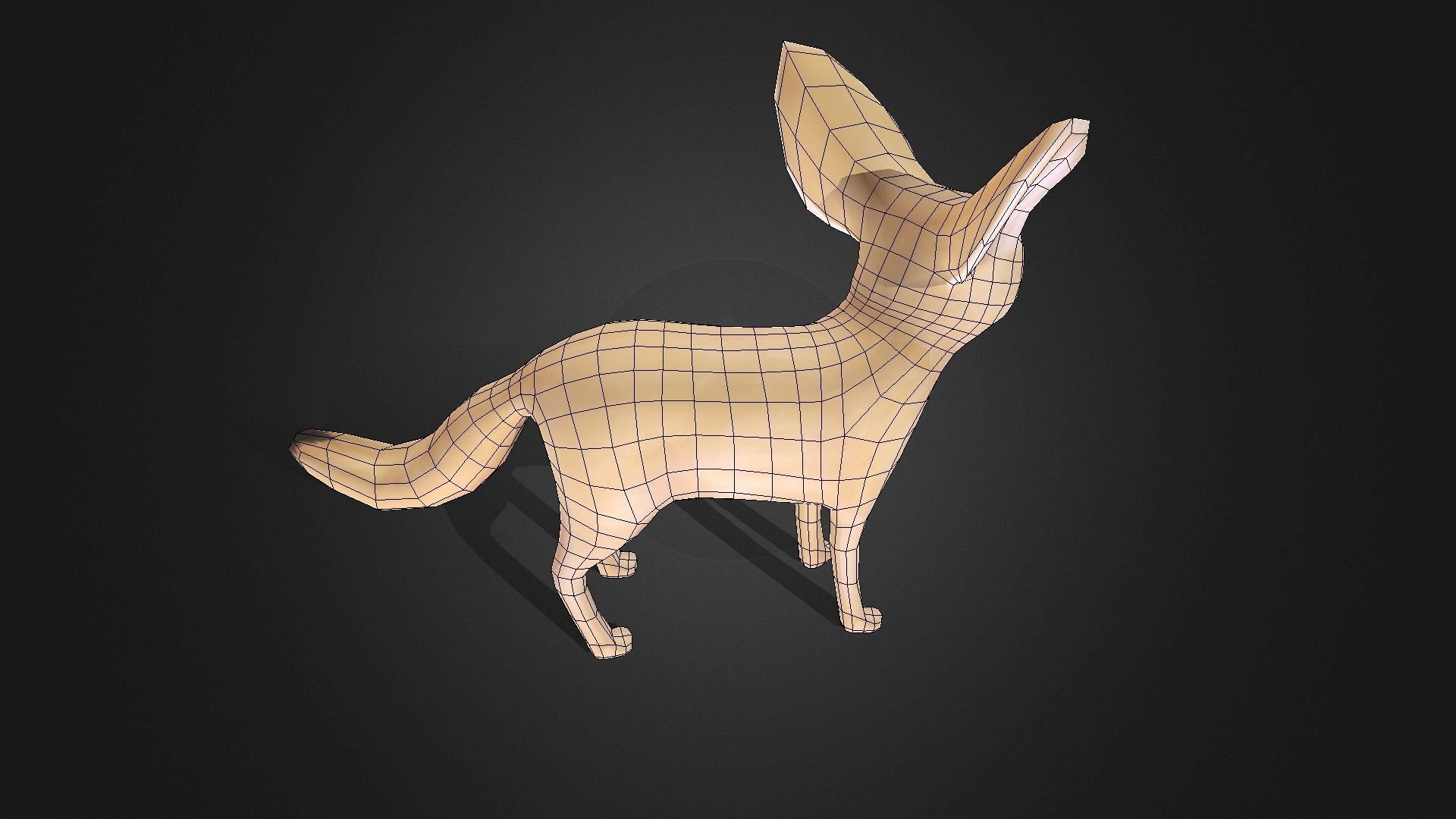 Low poly Fennec Fox - Idle Animated Low-poly 3D model_10